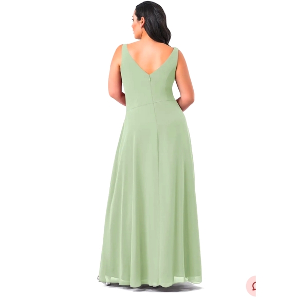 Dusty Sage Azazie 'Kori' Dress, EUC - Picture 5 of 10